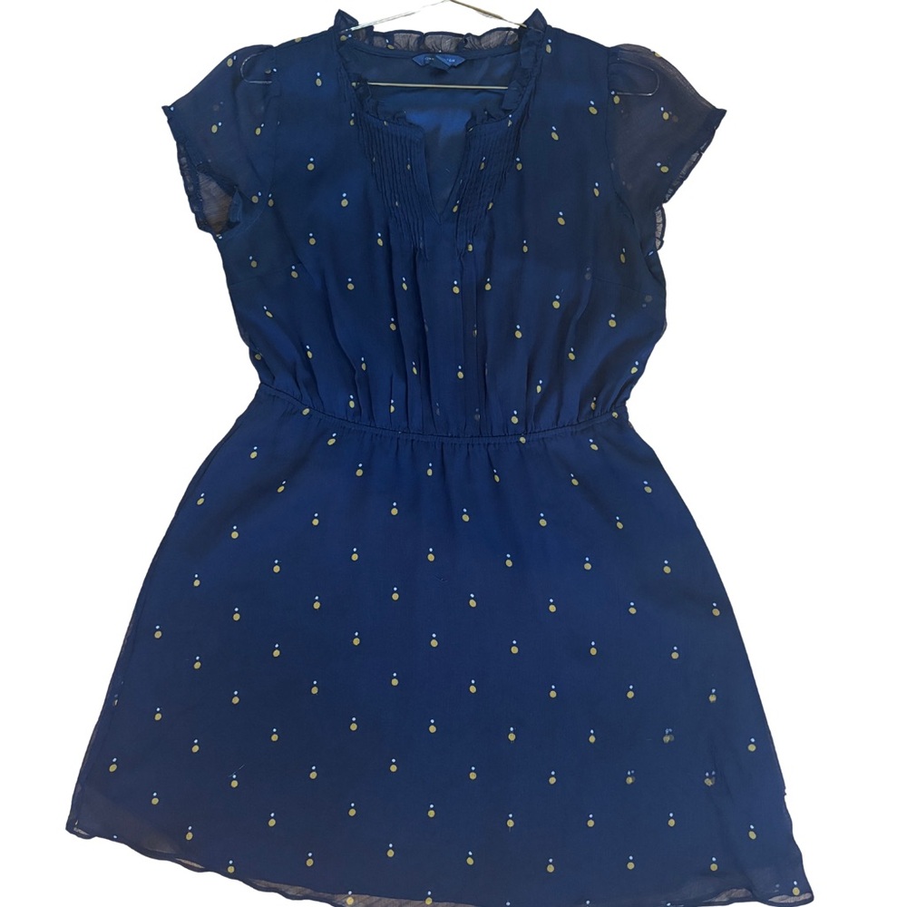 Tommy Hilfiger Navy Dress with Mustard Yellow Dots